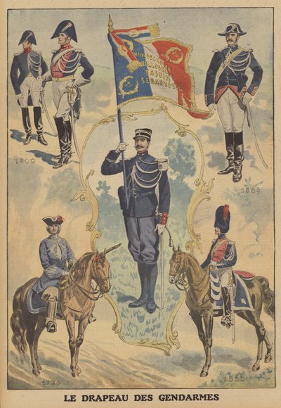 Le drapeau des gendarmes français - French School