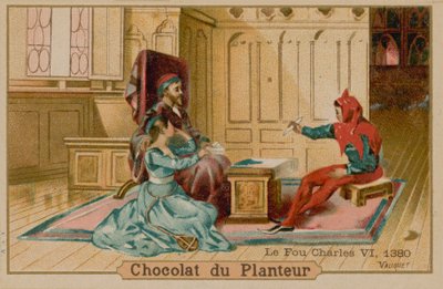 Le fou et Charles VI, roi de France - French School