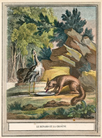 Le renard et la cigogne - French School