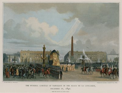 Le cortège funèbre de Napoléon sur la Place de la Concorde - French School