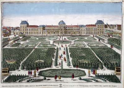 Les jardins et le palais des Tuileries - French School