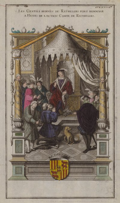Les gentilshommes de Rethelois rendant hommage à Henri de Lautrec, comte de Rethelois - French School