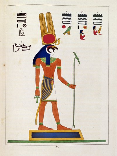 Le dieu Mandou, illustration du Pantheon égyptien : collection des personnages mythologiques de l