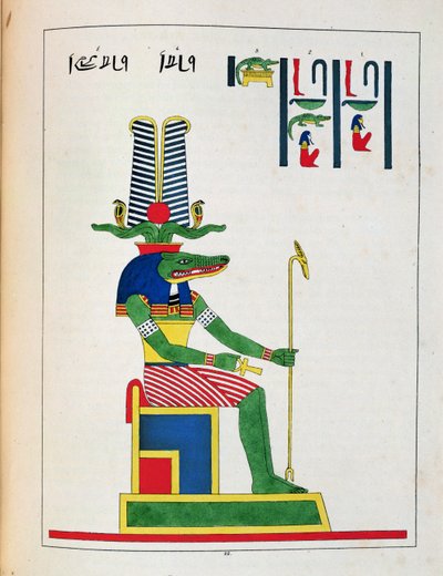 Le dieu Sovk, illustration du Pantheon égyptien : collection des personnages mythologiques de l