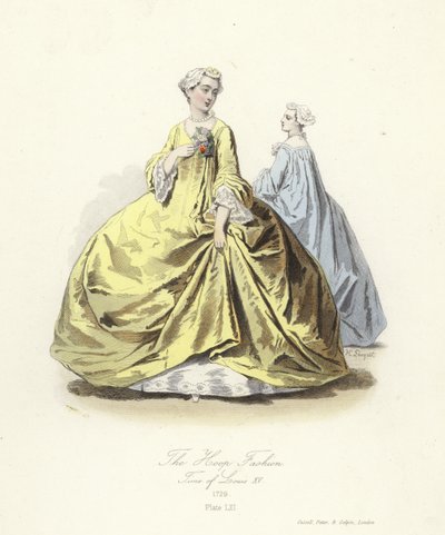 La mode du cerceau, époque de Louis XV de France - French School