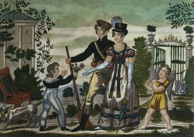 Retour des chasseurs, planche 4, début du XIXe siècle - French School