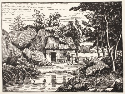 La cabane de J.J. Rousseau - French School