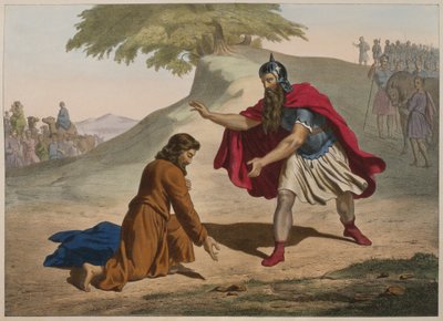 La rencontre de Jacob et Ésaü, illustration du catéchisme L