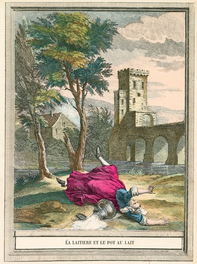 La laitière et le pot au lait - French School