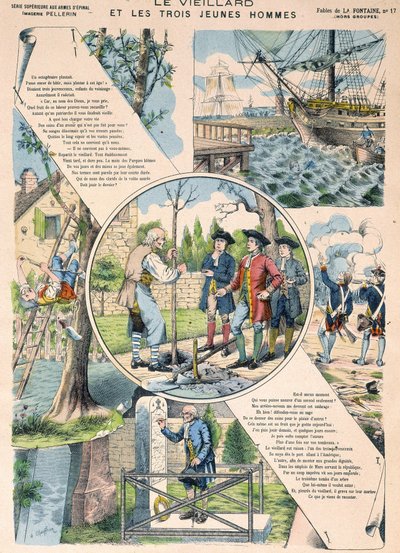 Le vieillard et les trois jeunes hommes - Fables de La Fontaine en images d