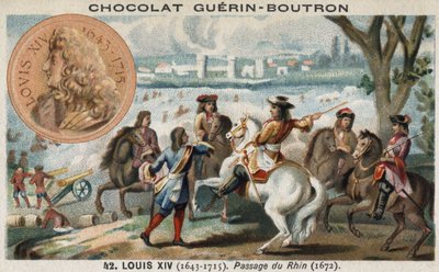 Le passage du Rhin (en Hollande) par Louis XIV au début de la guerre contre les Hollandais - French School