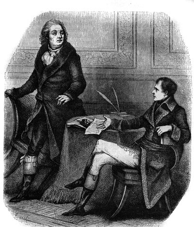 Le poète et dramaturge Jean François (Jean-François) Ducis (1733-1816) avec Bonaparte (Napoléon 1er) - French School