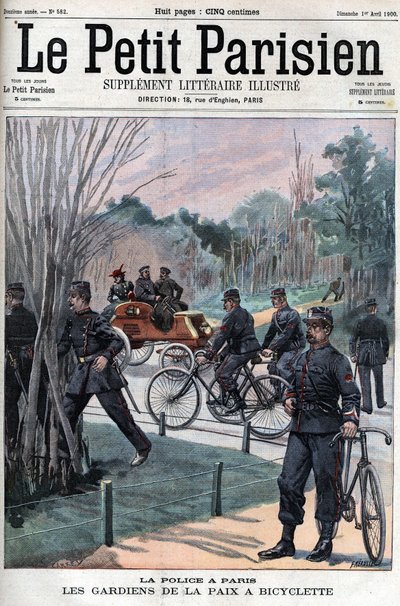 La police à Paris, les gardiens de la paix à vélo - dans "Le Petit Parisien" - French School