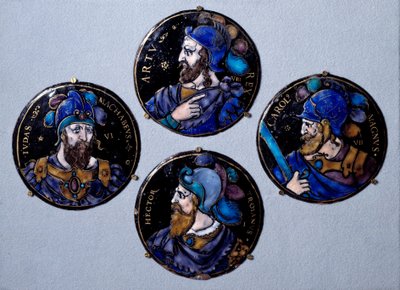 Les preux Hector, héros troyen, Judas Macchabée, Charlemagne - French School