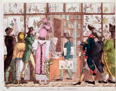 Le marché des estampes (lithographie) - French School