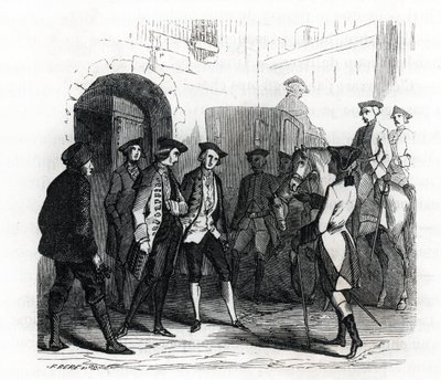 Les prisonniers de Vincennes transférés à la prison de la Bastille en 1784 - French School