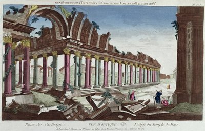 Les restes du Temple de Mars parmi les ruines de Carthage - French School