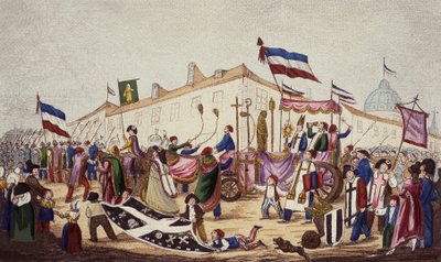 Les restes de la superstition traînés à la Convention, nov. 1793 - French School