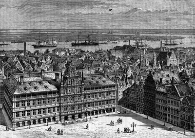 Le fleuve Escaut vu du port d