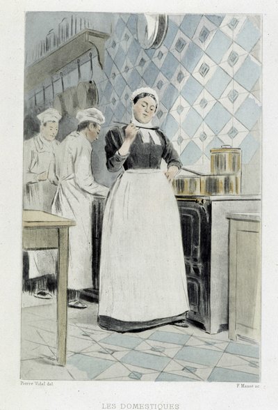 Les domestiques : le cuisinier - dans "Nos contemporains" par Octave Uzanne - French School