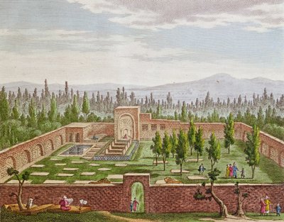 La tombe du grand poète persan Hafiz Shirazi (c.1325-c.1388) à Shiraz - French School