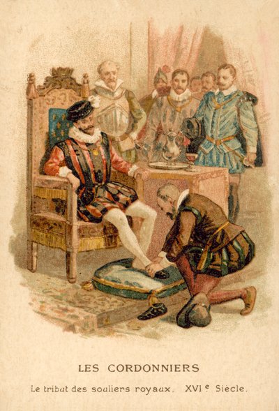 Le tribut des chaussures royales - French School