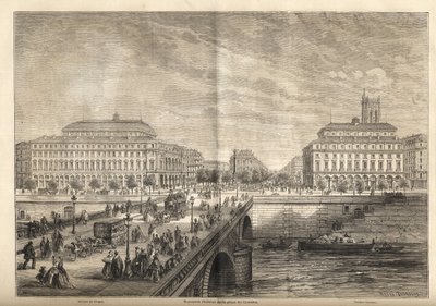 Les deux nouveaux théâtres de la Place du Châtelet à Paris en 1862 - Gravure de « Le Monde Illustré » 1862 - French School