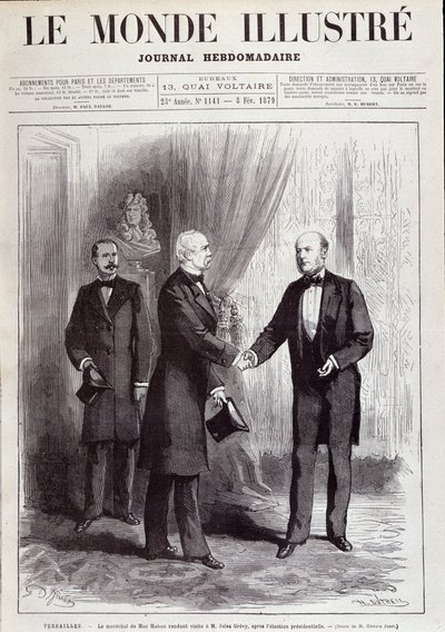 La visite du Maréchal Patrice de Mac Mahon au Président Jules Grévy. Dans « Le Monde illustré », février 1879 - French School