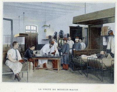 La visite du médecin major - dans Album militaire - infanterie : service interne - French School