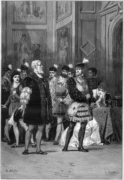 Représentation théâtrale : « Hernani » de Victor Hugo (1802-1885), acte III scène 6. Paris, Comédie-Française - French School