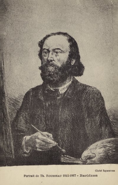 Théodore Rousseau, peintre français (lithographie) - French School