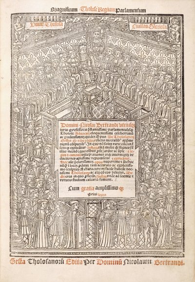 Page de titre montrant le Parlement de Toulouse, 1515 - French School