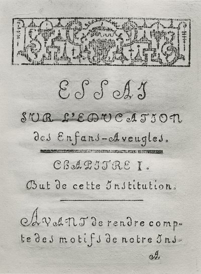 Page de titre du premier chapitre de Essai sur l