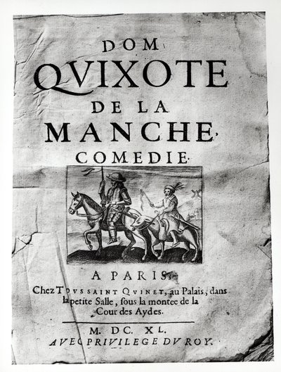 Page de titre de Dom Quixote de La Manche Comédie par Guerin de Bouscal, 1640 - French School