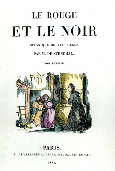 Page de titre du livre de Stendhal (1783 - 1842) « Le Rouge et le Noir » - French School