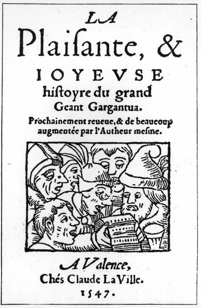 Page de titre de Gargantua par François Rabelais, 1547 - French School