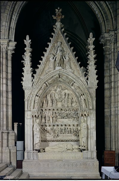 Tombe de Dagobert I (605-39) Roi des Francs, restaurée par Adolphe Victore Geoffrey-Dechaume (1816-92) en 1862, vers 1263 - French School