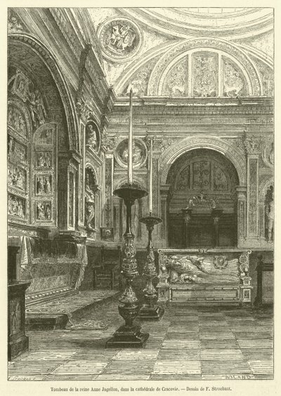 Tombeau de la reine Anne Jagellon, dans la cathédrale de Cracovie - French School