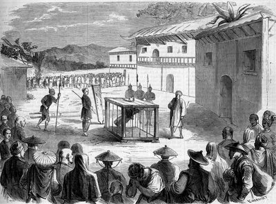 Torture subie par le Père Auguste Chapdelaine (1814-1856); prêtre catholique et missionnaire en Chine, province de Quang si (Quang-si) - French School