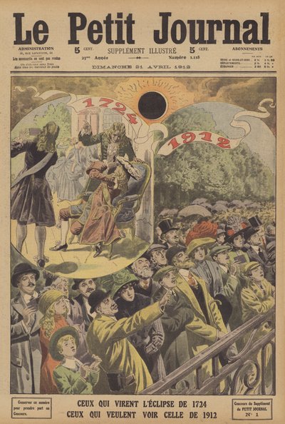 Éclipses solaires totales en 1724 et 1912 - French School