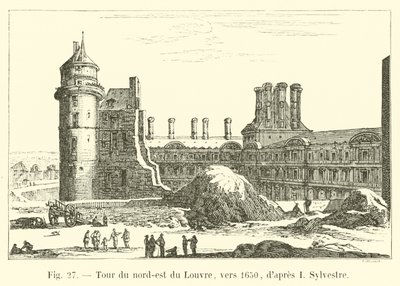 Tour du nord-est du Louvre, vers 1650, d