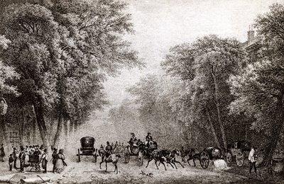Circulation à Paris, France, au XIXe siècle, vers 1830 - French School