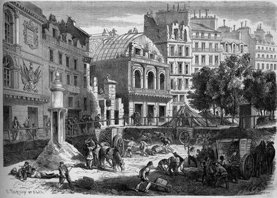 Transformations de Paris sous le Second Empire, Haussmann Paris : démolition des théâtres du Temple pour le percement du boulevard du Prince Eugène (aujourd