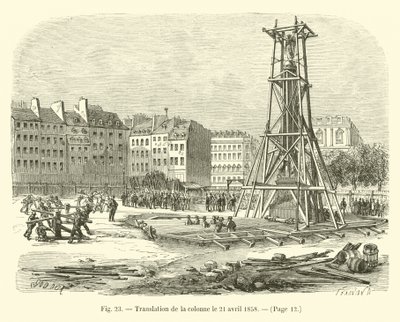 Translation de la colonne le 21 avril 1858 - French School