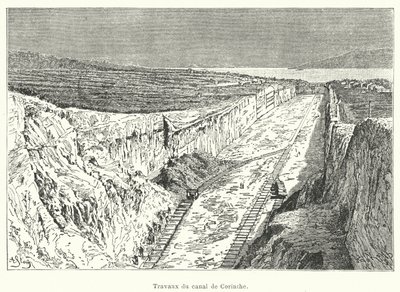 Travaux du canal de Corinthe - French School