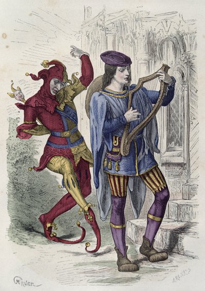 Musicien itinérant et bouffon de cour dansant - French School