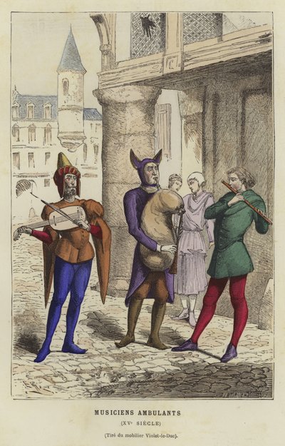 Musiciens itinérants, 15ème siècle - French School