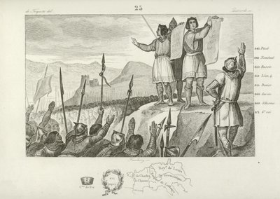 Traité entre Charles le Chauve et son frère Louis le Germanique, Strasbourg, 842 - French School