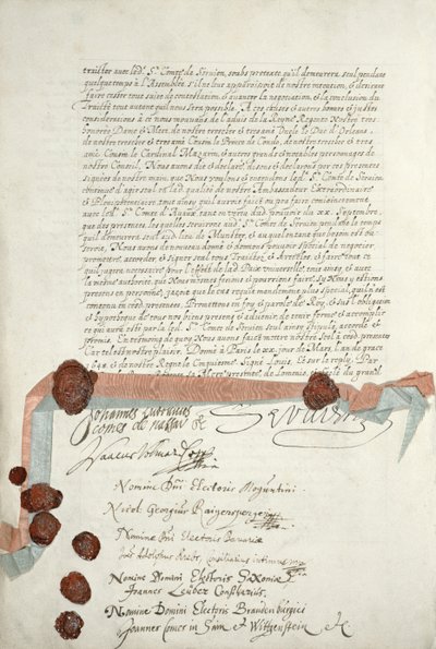 Traité de Westphalie, signé à Münster, 24 octobre 1648 - French School