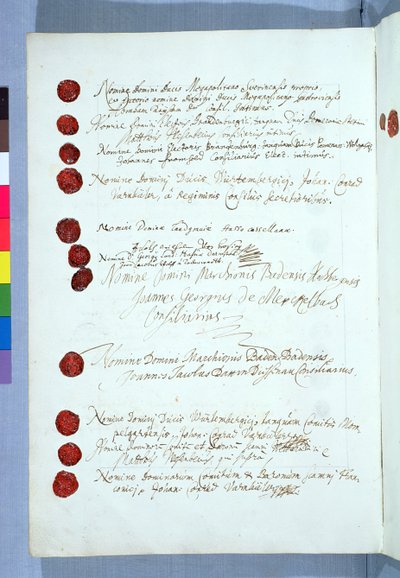 Traité de Westphalie, signé à Münster 24 octobre 1648 - French School